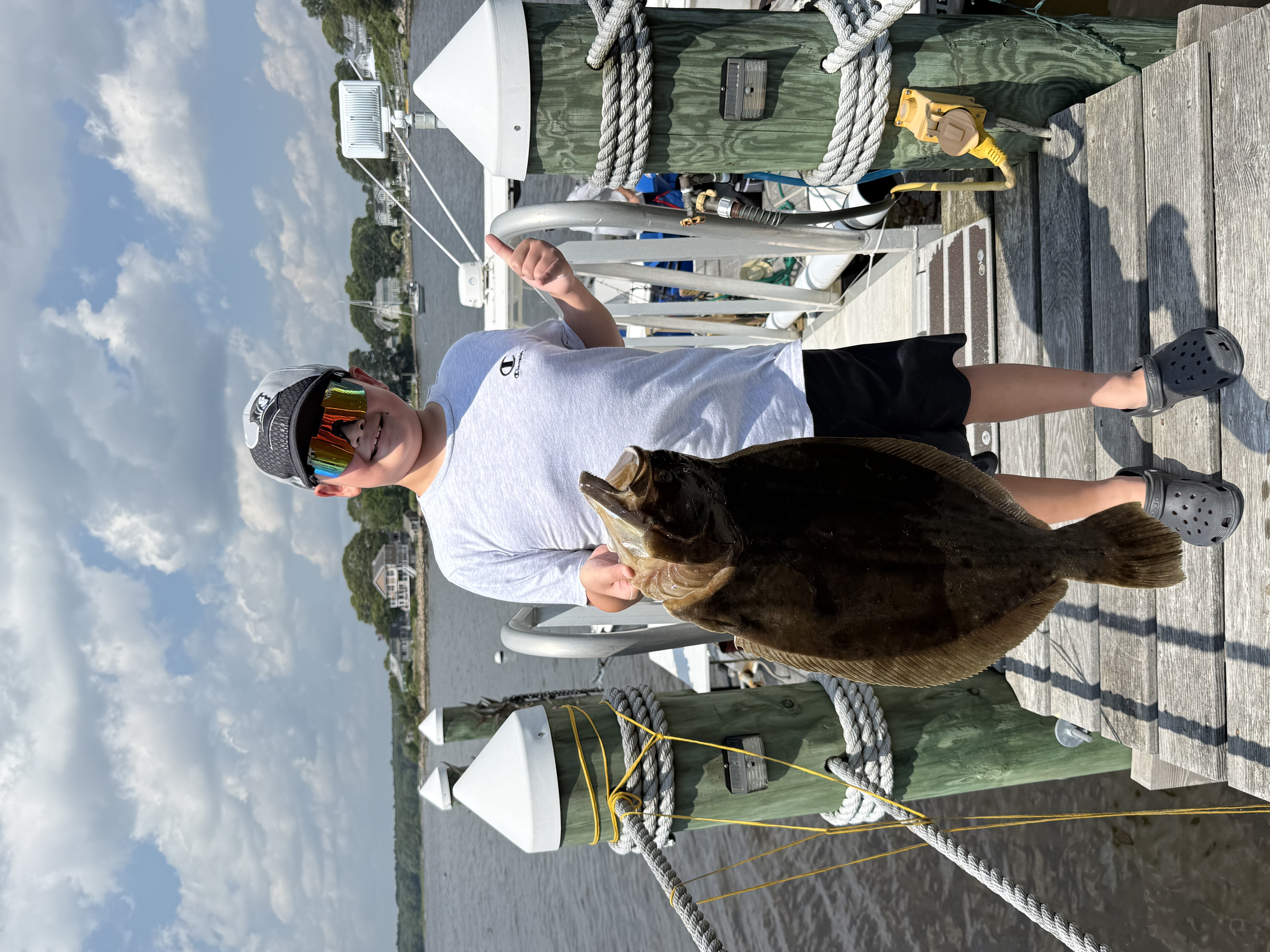 Anglers on the boat with a fresh catch off Block Island
